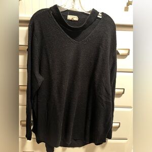 Black choker sweater